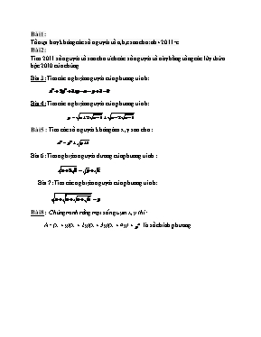 Toán - Phương trình nghiệm nguyên